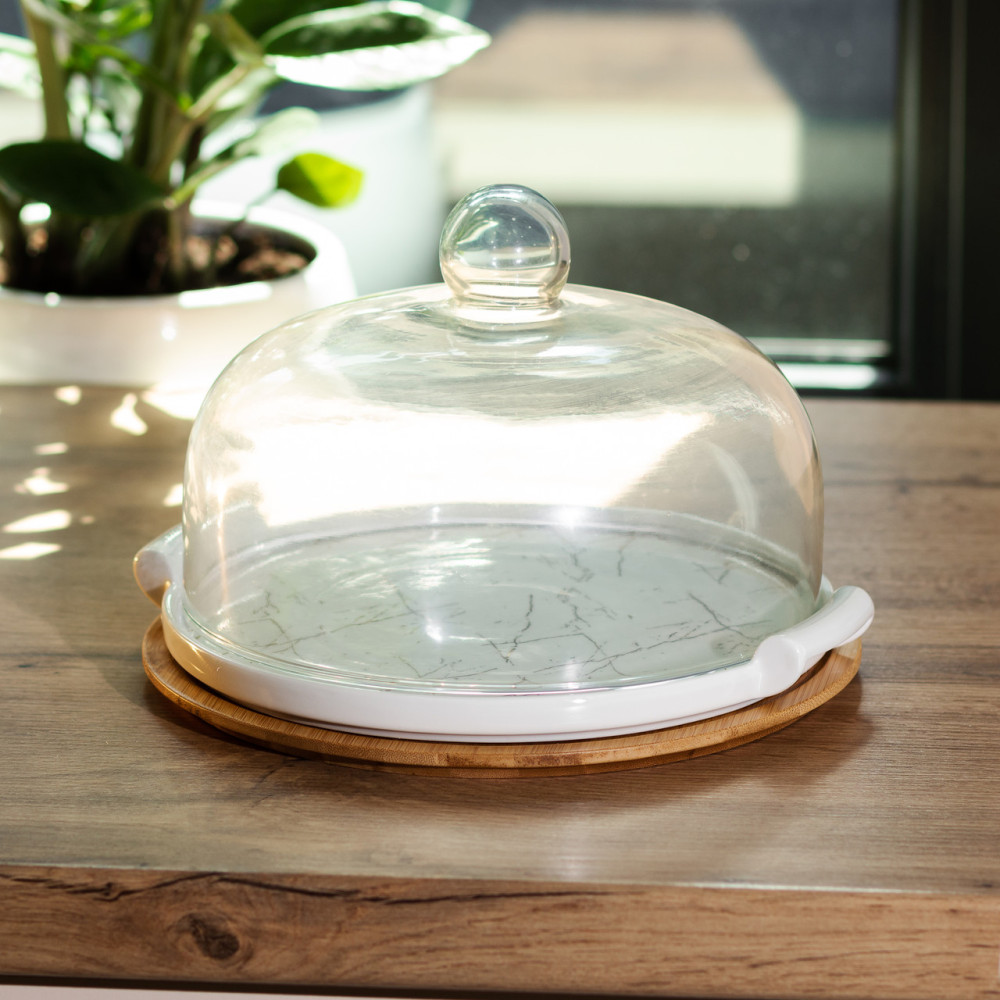 Изображение Тортовница фарфоровая со стеклянной крышкой 29 см HP1204 ИМ Light-Deco 4 