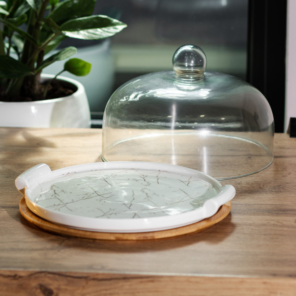 Изображение Тортовница фарфоровая со стеклянной крышкой 29 см HP1204 ИМ Light-Deco 5 