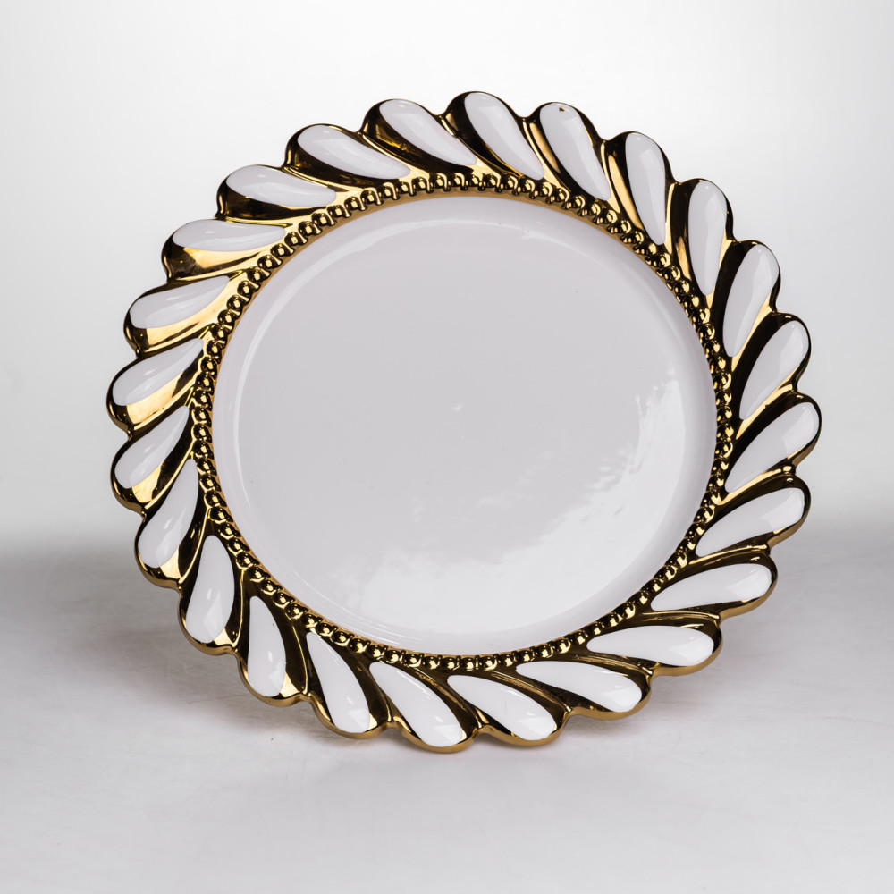 Изображение Тортовница фарфоровая на ножке 30х30х12 см круглая ML2048 ИМ Light-Deco 2 