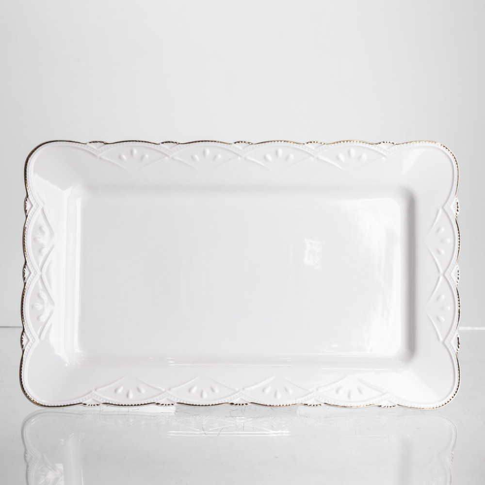 Зображення Тортовница на ножке White Square 30.5*30.5 см фарфоровая квадратная Yiwu 120-YH-HG061 ИМ Light-Deco 4 