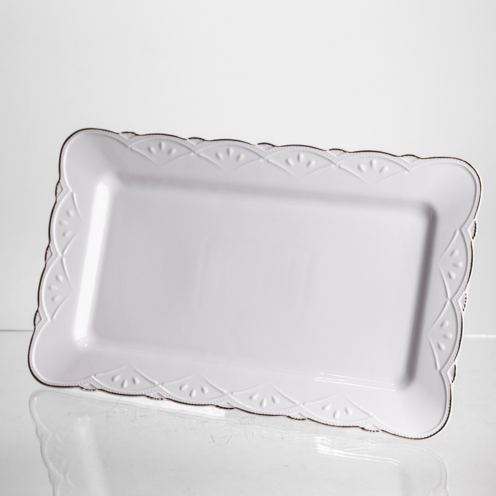 Зображення Тортовница на ножке White Square 30.5*30.5 см фарфоровая квадратная Yiwu 120-YH-HG061 ИМ Light-Deco 5 