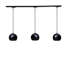 Трековий світильник на три підвісні плафони Atmolight Track-3 Bowl TP150-1000-3 Black чорний