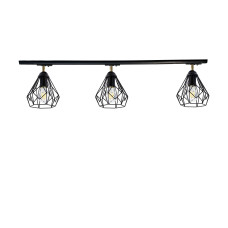 Трековий стельовий світильник на три плафони Atmolight Track-3 Bevel TL165-1000-3 Black чорний