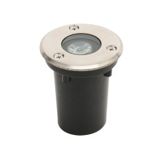 Светильник тротуарный светодиодный HOROZ ELECTRIC LED "AZUR-1" 1W 4000K (нейтральный свет), цвет матовый хром