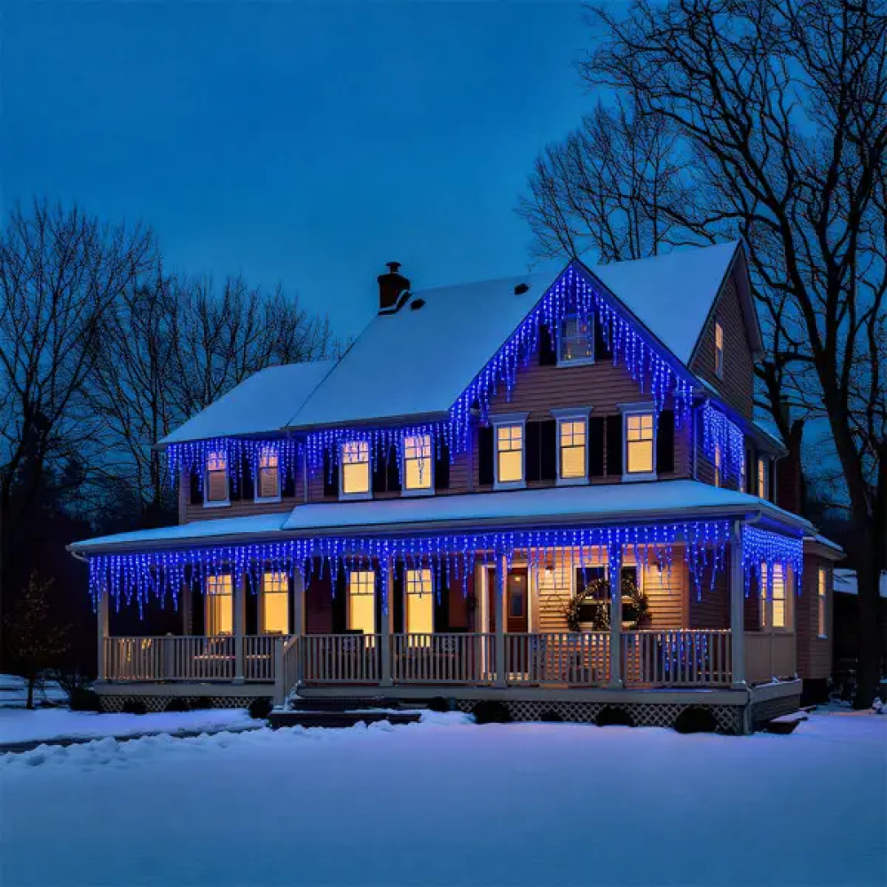 Зображення Уличная гирлянда Бахрома 50 м 600 LED белый провод Синий 50MWBL ИМ Light-Deco 1 