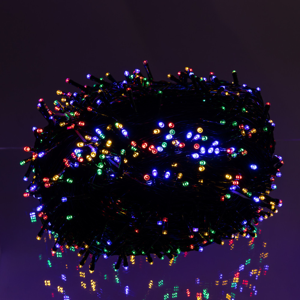 Изображение Новогодняя гирлянда уличная 100 м 1000 LED с солнечной батареей черный провод Мультиколор SB1000L100MBML ИМ Light-Deco 