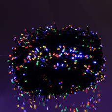 Новогодняя гирлянда уличная 100 м 1000 LED с солнечной батареей черный провод Мультиколор SB1000L100MBML
