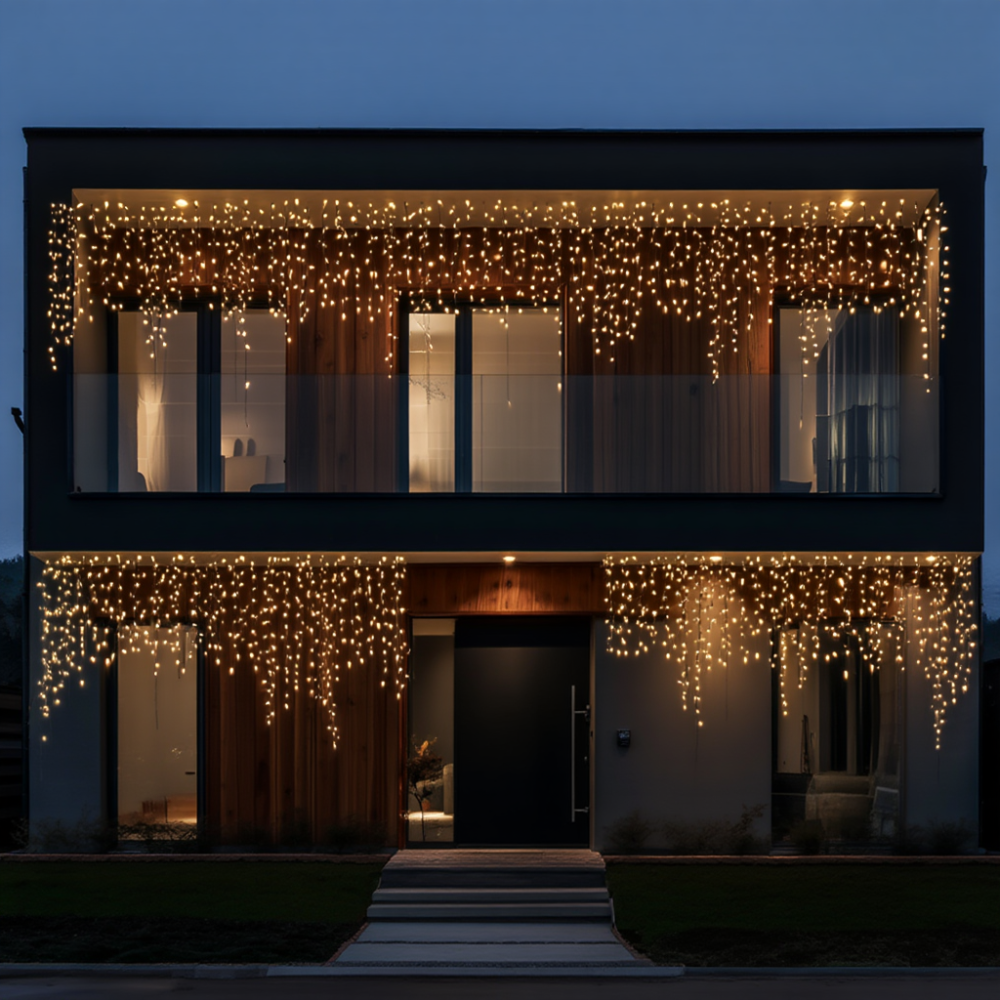 Изображение Уличная гирлянда Бахрома 25 м 405 LED черный провод Желтый 25MBY ИМ Light-Deco 1 