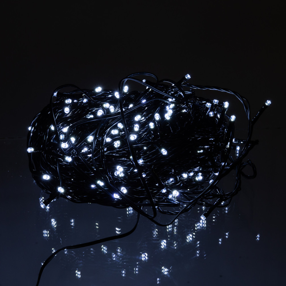 Изображение Новогодняя гирлянда уличная 30 м 300 LED с солнечной батареей черный провод Белый SB300L30MBW ИМ Light-Deco 