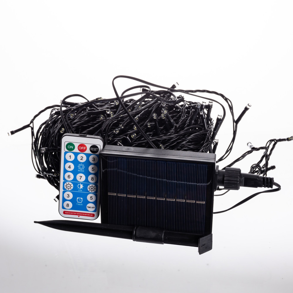 Изображение Новогодняя гирлянда уличная 30 м 300 LED с солнечной батареей черный провод Белый SB300L30MBW ИМ Light-Deco 5 
