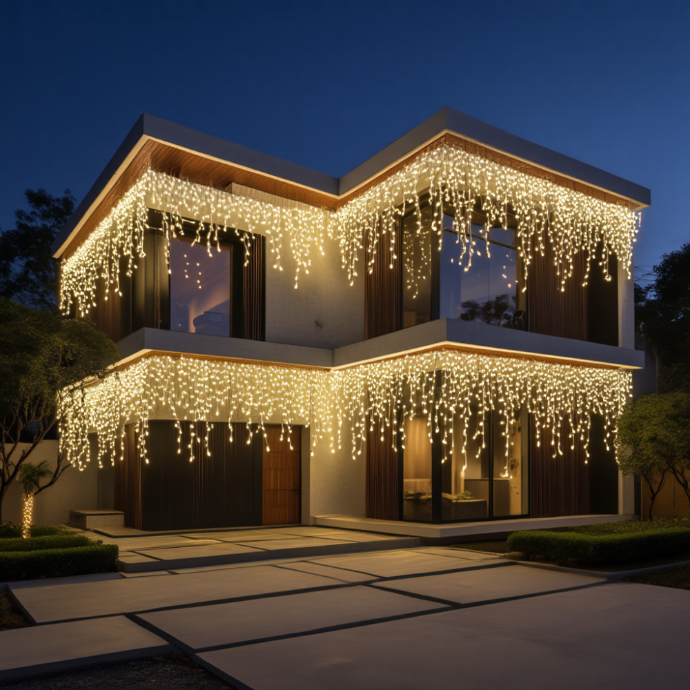 Изображение Уличная гирлянда Бахрома 50 м 600 LED белый провод Желтое сияние 50MWY ИМ Light-Deco 1 