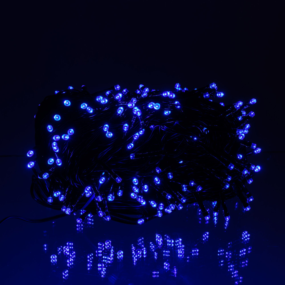 Изображение Новогодняя гирлянда уличная 30 м 300 LED с солнечной батареей черный провод Синий SB300L30MBBL ИМ Light-Deco 