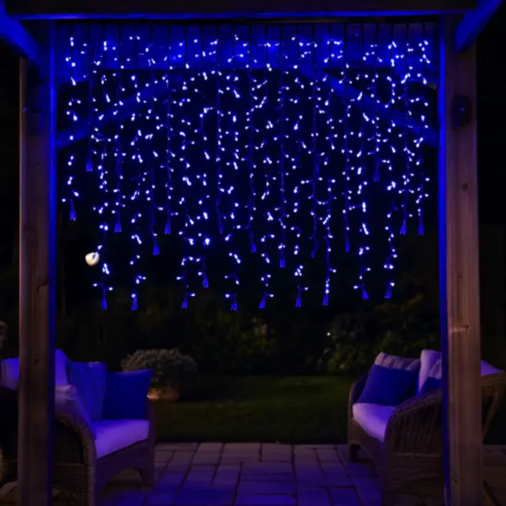 Зображення Уличная гирлянда Бахрома 20 м 335 LED гирлянда штора черный провод Синий 20MBBL ИМ Light-Deco 1 