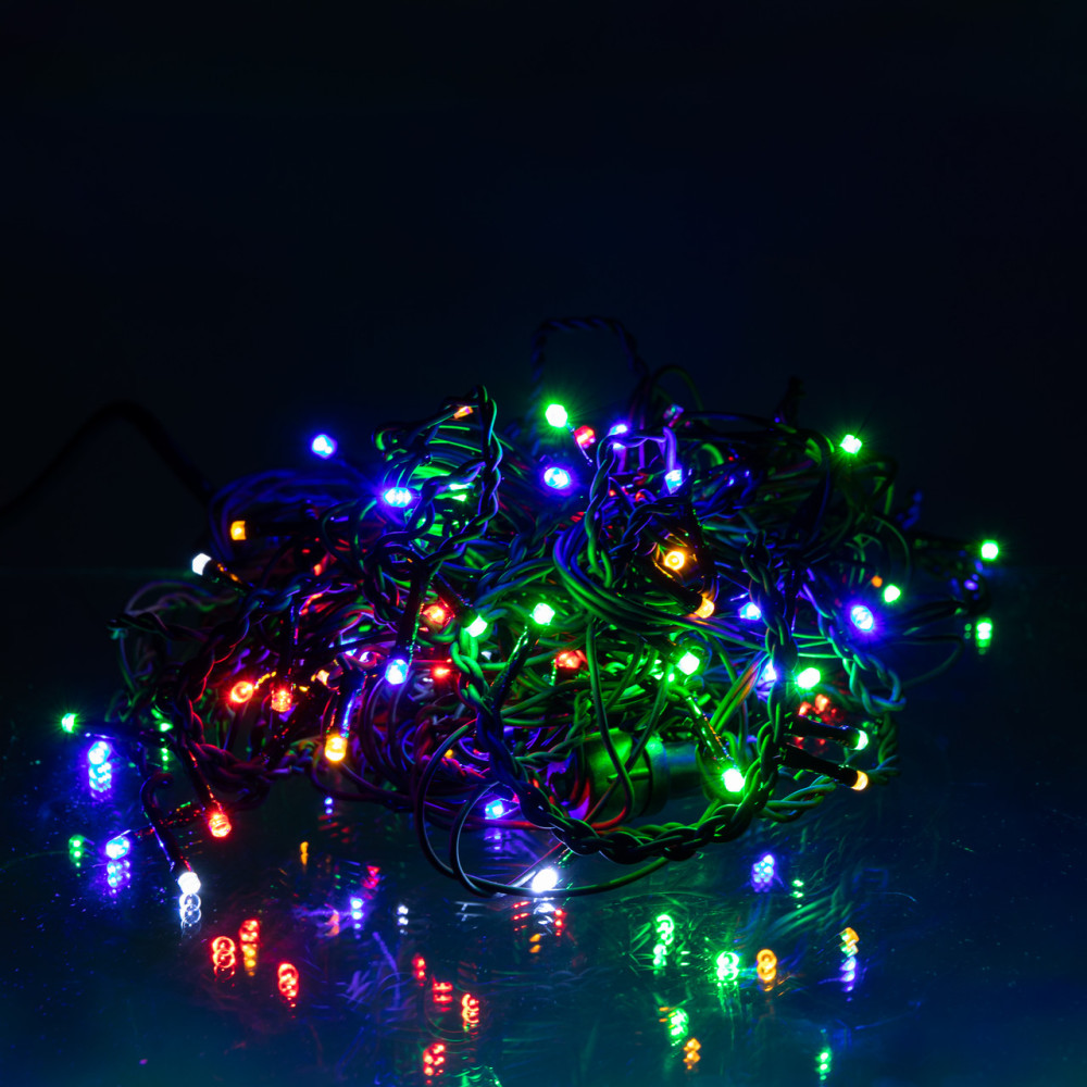 Изображение Новогодняя гирлянда уличная Бахрома 6 м 105 LED черный провод Мультиколор 6МBML ИМ Light-Deco 