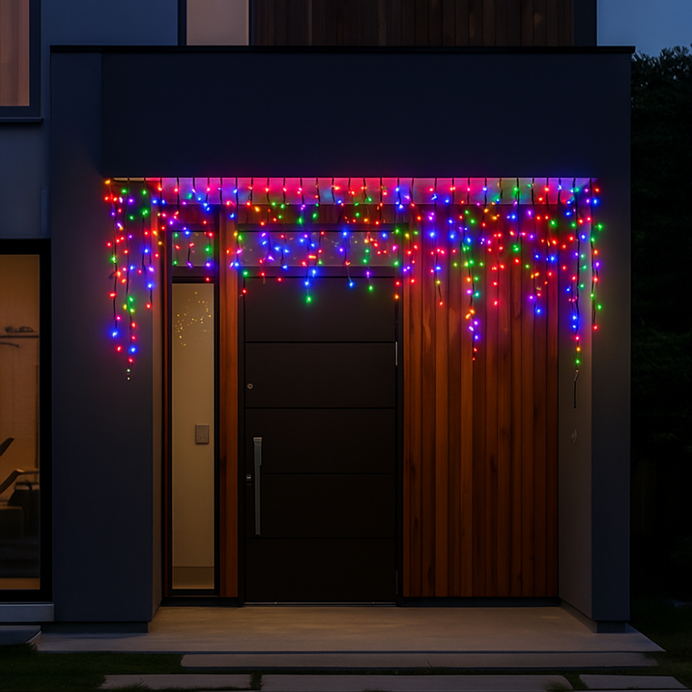 Изображение Новогодняя гирлянда уличная Бахрома 6 м 105 LED черный провод Мультиколор 6МBML ИМ Light-Deco 1 