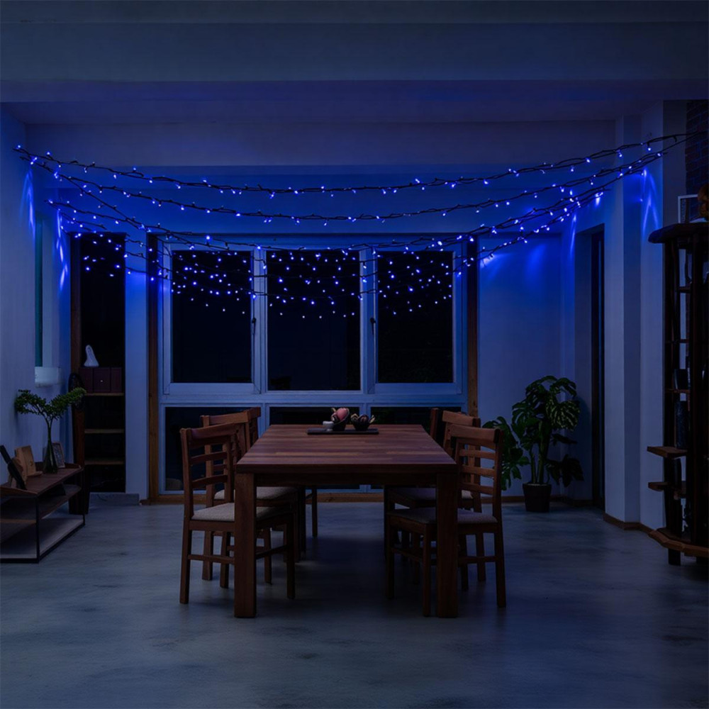 Изображение Новогодняя гирлянда уличная 50 м 500 LED с солнечной батареей черный провод Синий SB500L50MBBL ИМ Light-Deco 3 