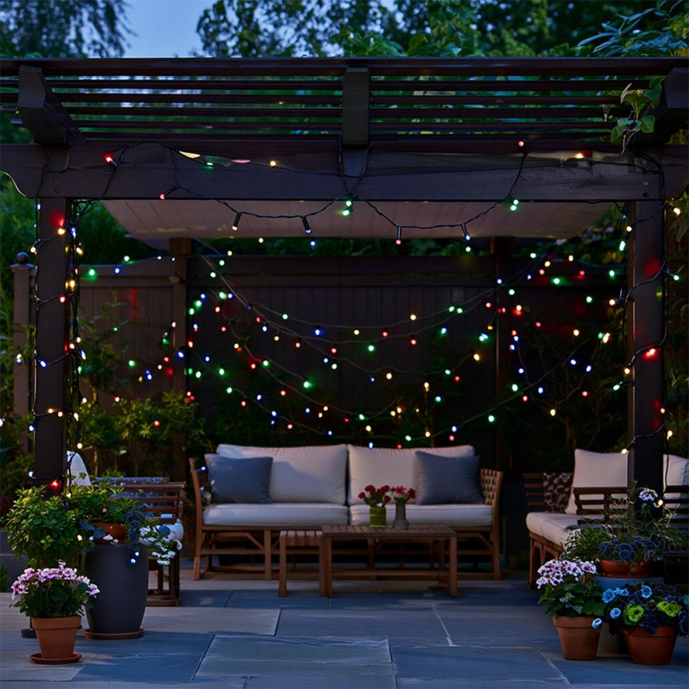 Изображение Новогодняя гирлянда уличная 50 м 500 LED с солнечной батареей черный провод Мультиколор SB500L50MBML ИМ Light-Deco 2 