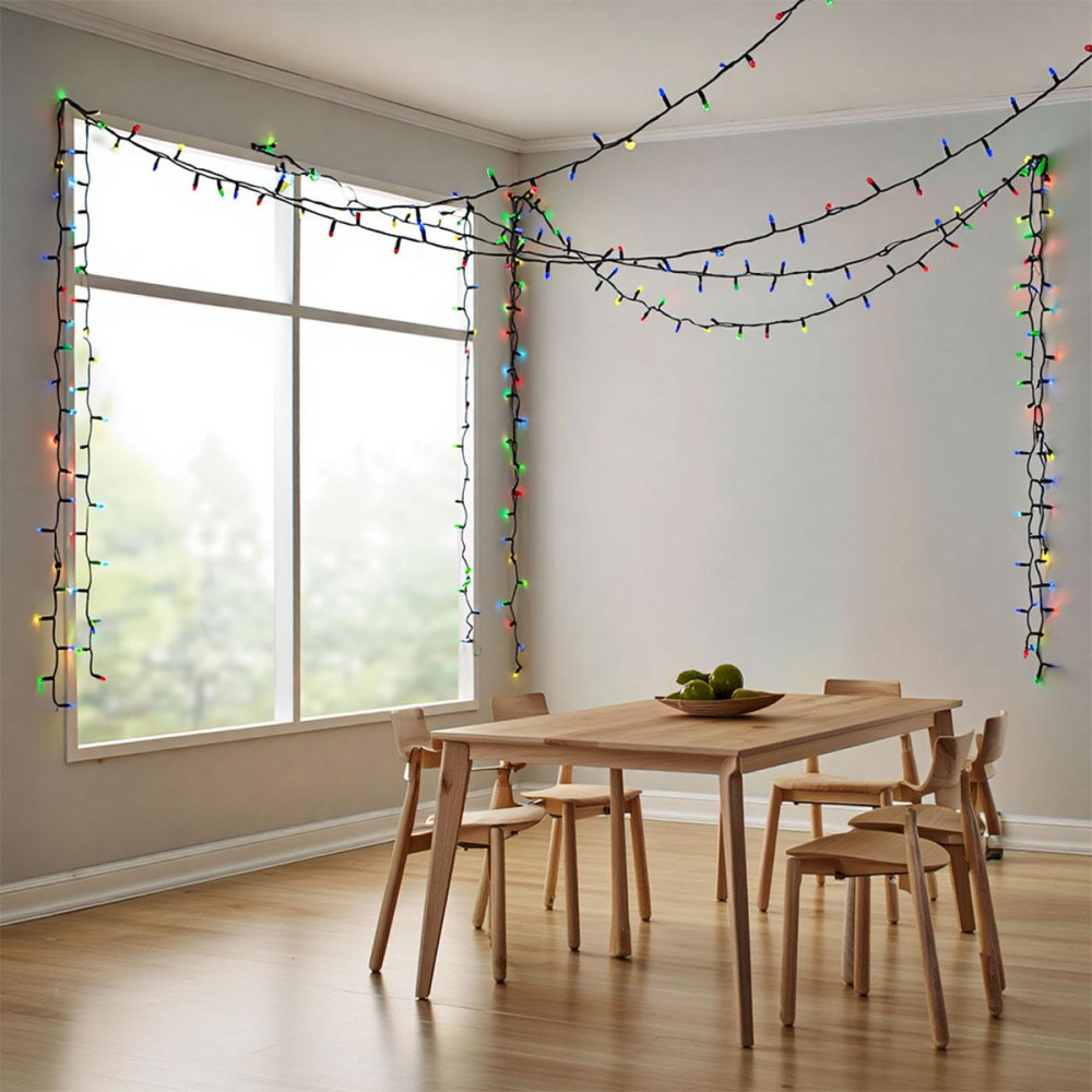 Изображение Новогодняя гирлянда уличная 50 м 500 LED с солнечной батареей черный провод Мультиколор SB500L50MBML ИМ Light-Deco 3 