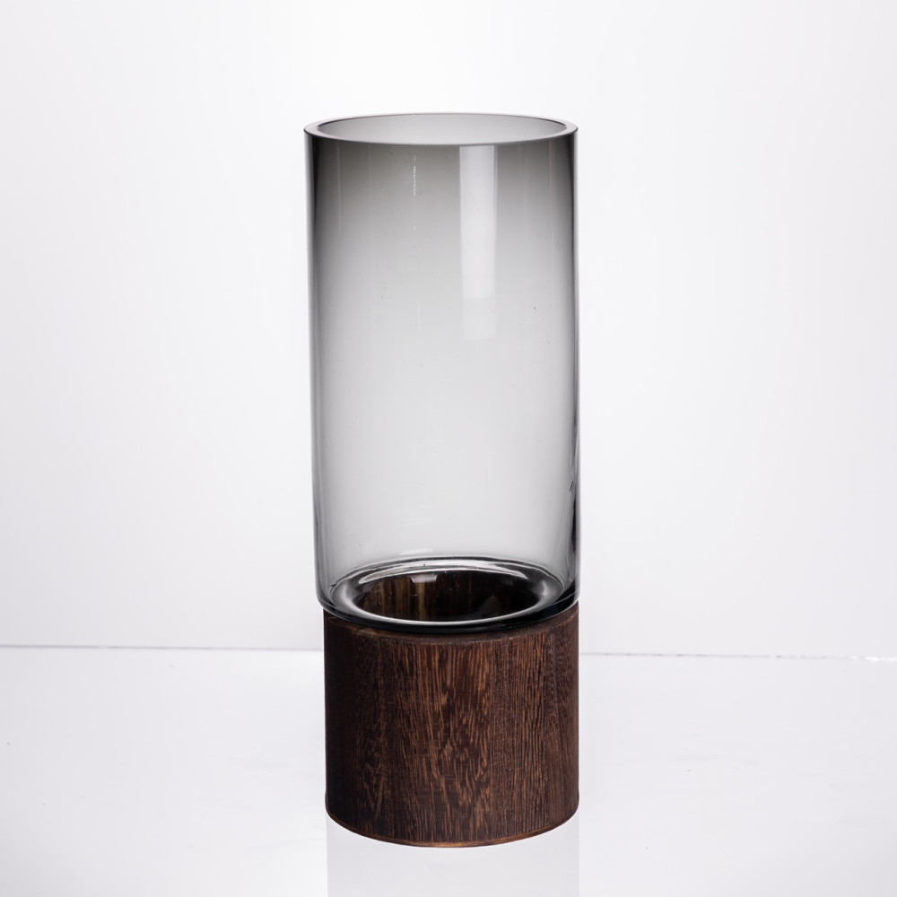 Изображение Ваза для цветов стеклянная Light House LG-30209-1500 прозрачная с подпалом 26 см 1,5 л ИМ Light-Deco 