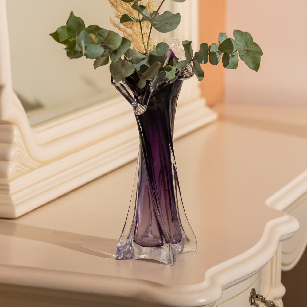 Зображення Ваза скляна фігурна для квітів Light House 31.5 см 300 мл (LG-20197) Фіолетова ИМ Light-Deco 4 