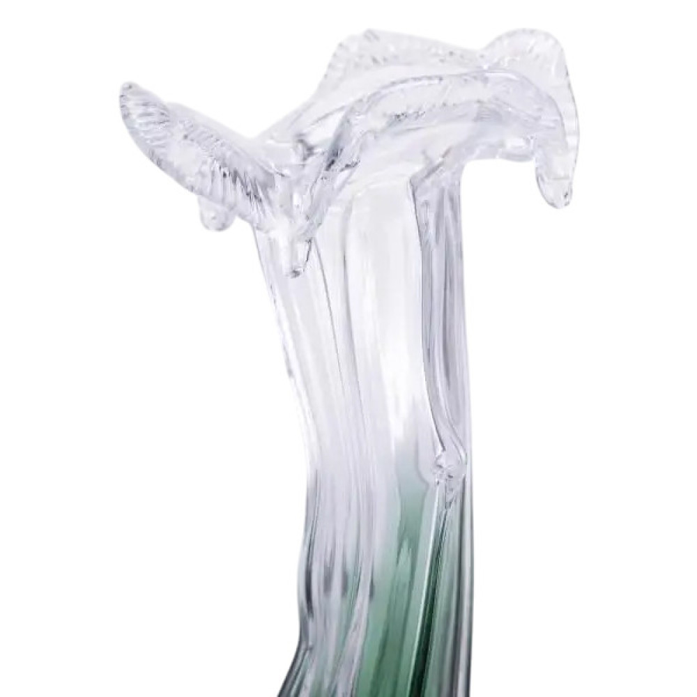 Зображення Декоративная стеклянная ваза для цветов 29 см фигурная Зеленая HP-9-1 ИМ Light-Deco 3 