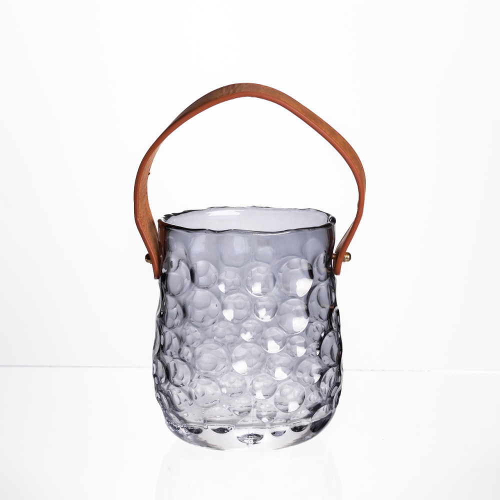 Зображення Ваза сумочка с ручкой 11.5×7.5×15 см 800 мл Серый HP-19-153-2 ИМ Light-Deco 