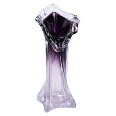 Ваза скляна фігурна для квітів Light House 22 см 200 мл (LG-20197) Фіолетова