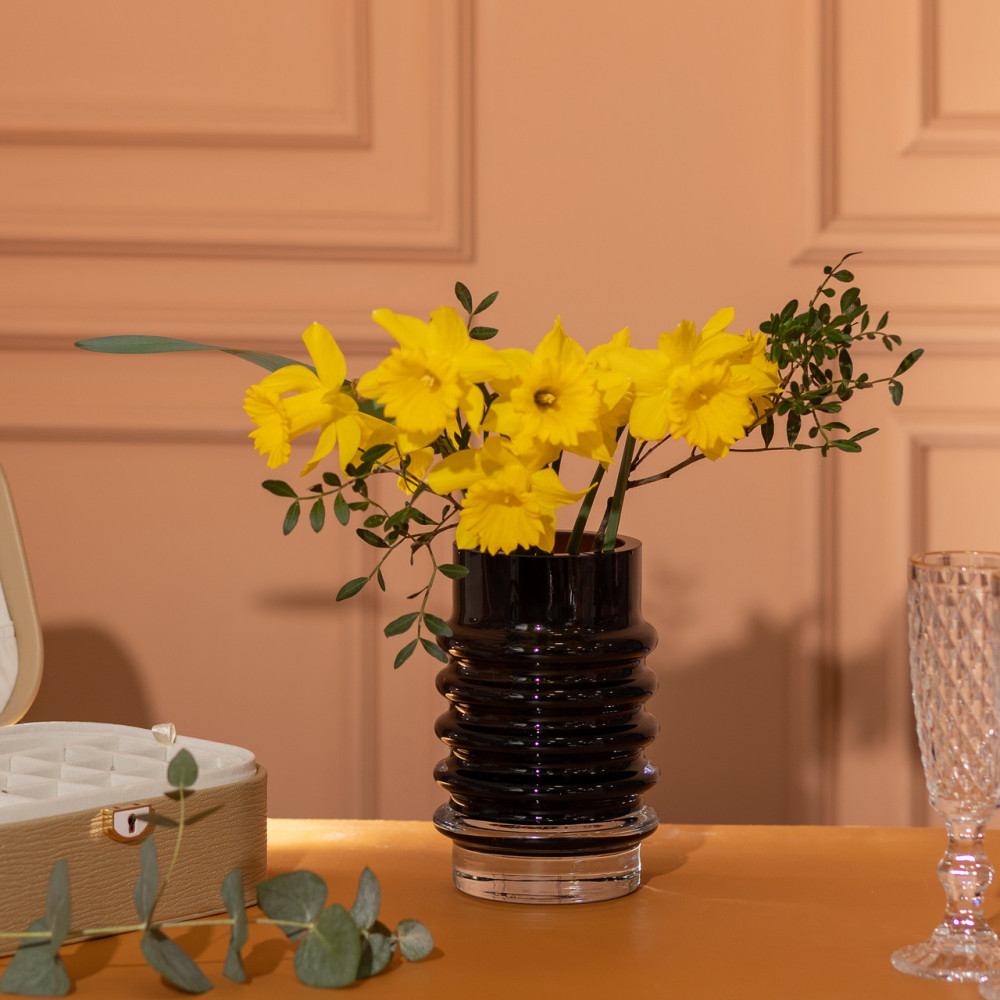 Изображение Ваза стеклянная для цветов Light House 18 см 900 мл (LG-20213) черная ИМ Light-Deco 2 