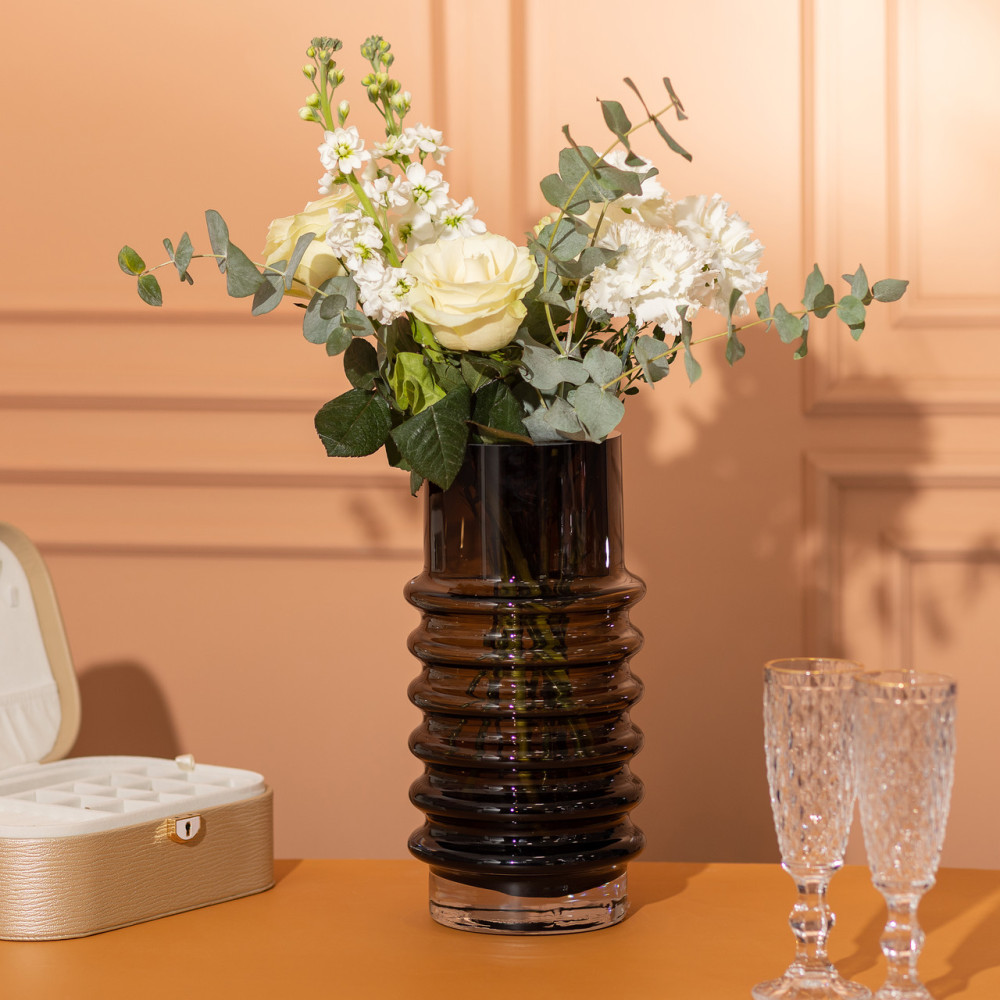 Изображение Ваза стеклянная для цветов Light House 31 см 3 л (LG-20213) черная ИМ Light-Deco 2 