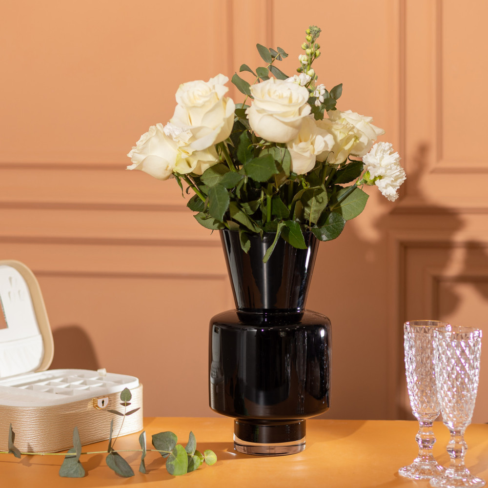 Изображение Ваза стеклянная для цветов Light House 31 см 4 л (LG-20212) черная ИМ Light-Deco 1 