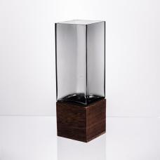 Ваза для цветов квадратная стеклянная Light House LG-30208-900 прозрачная с подпалом 25 см 900 мл 