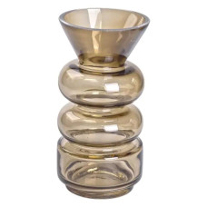 Ваза скляна для квітів Light House 18 см (LG-20209) коричнева