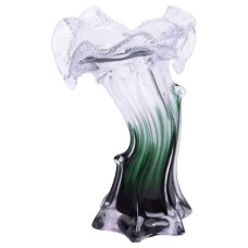 Ваза скляна фігурна для квітів Light House 20 см 125 мл (LG-20220) зелена