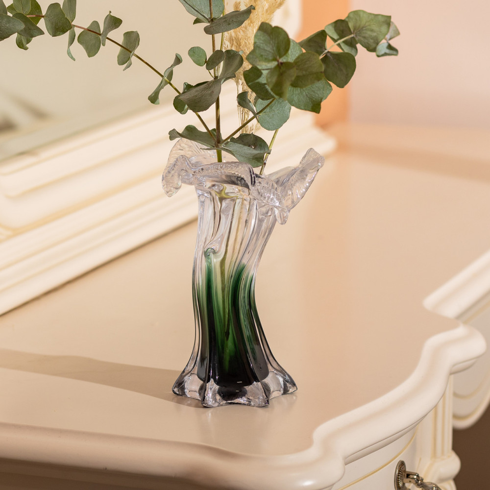 Зображення Ваза скляна фігурна для квітів Light House 20 см 125 мл (LG-20220) зелена ИМ Light-Deco 3 