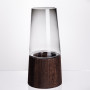 Изображение Ваза для цветов конусная стеклянная Light House LG-30210-2000 прозрачная с подпалом 29 см 2 л  ИМ Light-Deco 