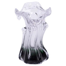 Ваза скляна фігурна для квітів Light House 15.5 см 100 мл (LG-20220) зелена