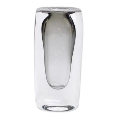 Ваза скляна для квітів Light House 18.5 см 150 мл (LG-20203) сіра