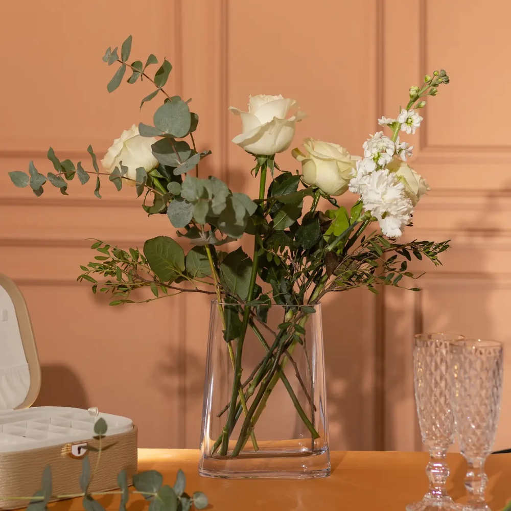 Зображення Ваза скляна для квітів Light House 9.5х5х15.8 см 420 мл (LG-20210) прозора ИМ Light-Deco 1 