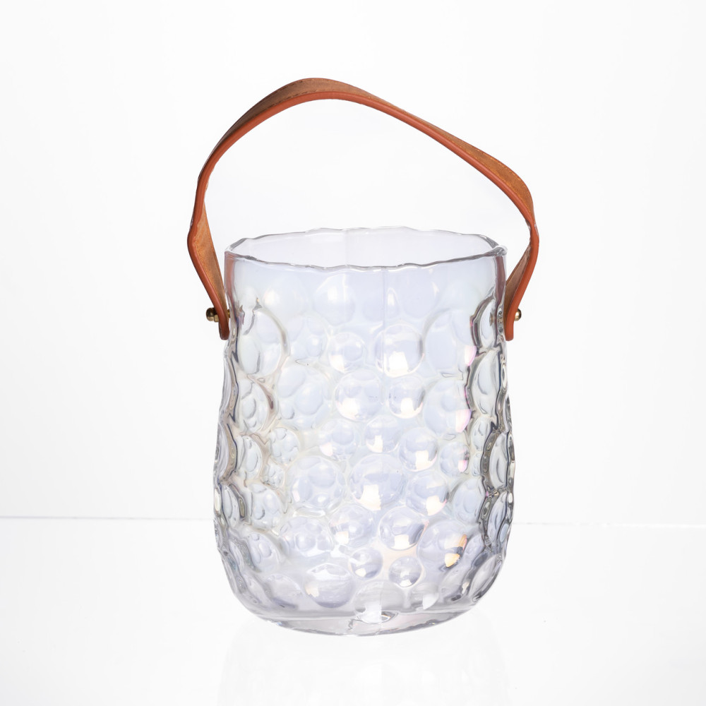 Зображення Ваза сумочка с ручкой 13×9.5×18 (см) декоративная стеклянная ваза для цветов 1.2 (л) Прозрачный HP-19-153-6 ИМ Light-Deco 