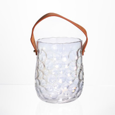 Ваза сумочка с ручкой 13×9.5×18 (см) декоративная стеклянная ваза для цветов 1.2 (л) Прозрачный HP-19-153-6