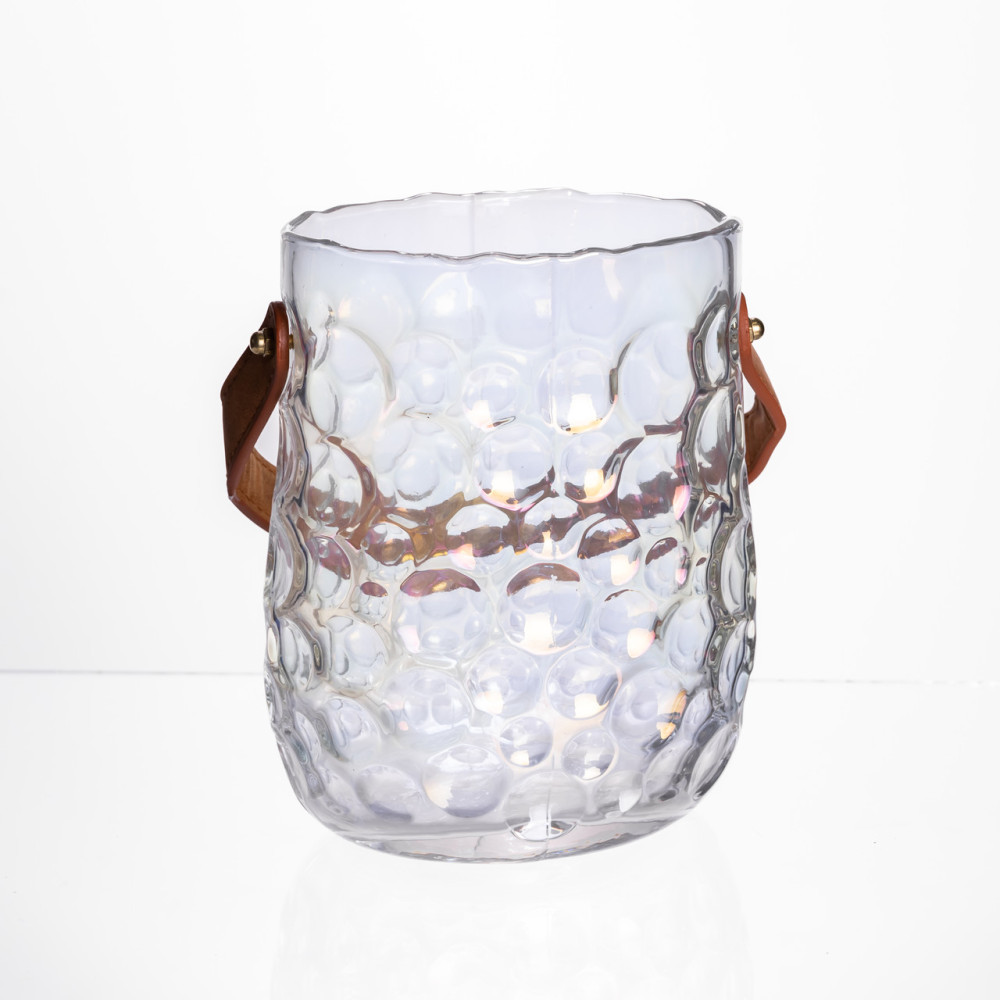 Зображення Ваза сумочка с ручкой 13×9.5×18 (см) декоративная стеклянная ваза для цветов 1.2 (л) Прозрачный HP-19-153-6 ИМ Light-Deco 1 