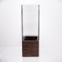 Изображение Ваза для цветов квадратная стеклянная Light House LG-30208-2000 прозрачная с подпалом 30 см 2л  ИМ Light-Deco 1 