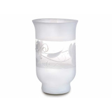 Настільна скляна ваза Franco "Біла пудра" біла 21 см