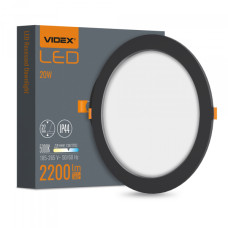 Светильник светодиодный встроенный Back круглый LED VIDEX 20W 5000K Black черный