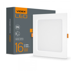 Светильник точечный встроенный светодиодный LED квадрат Back VIDEX 16W 5000K белый