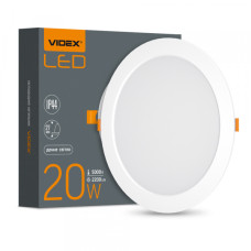 Светильник встроенный круглый светодиодный Back LED VIDEX 20W 5000K белый