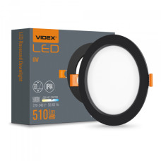 Светильник встроенный светодиодный круглый LED Back VIDEX 6W 5000K Black черный