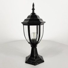 Вуличний садово-парковий світильник Light House LNF-17473/1S/S BK чорний, висота 37 см стовпчик
