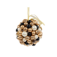 Ялинкова прикраса 15 см чорна з золотом (пластик)