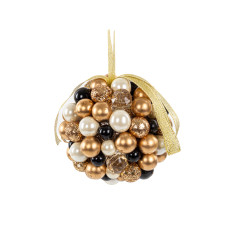 Ялинкова прикраса 9 см чорна із золотом (пластик)